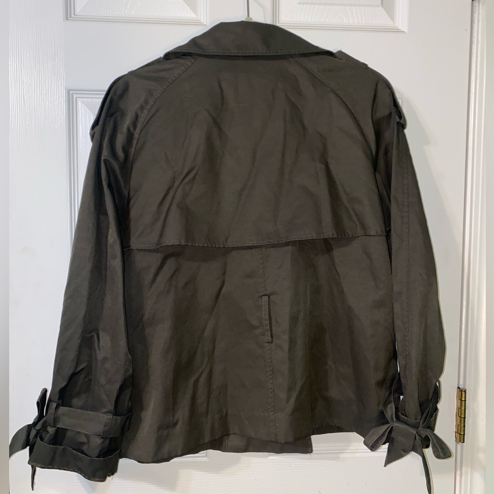 Simply Vera Vera Wang Dark Olive‎ Short Trench Coat - Picture 4 of 6
